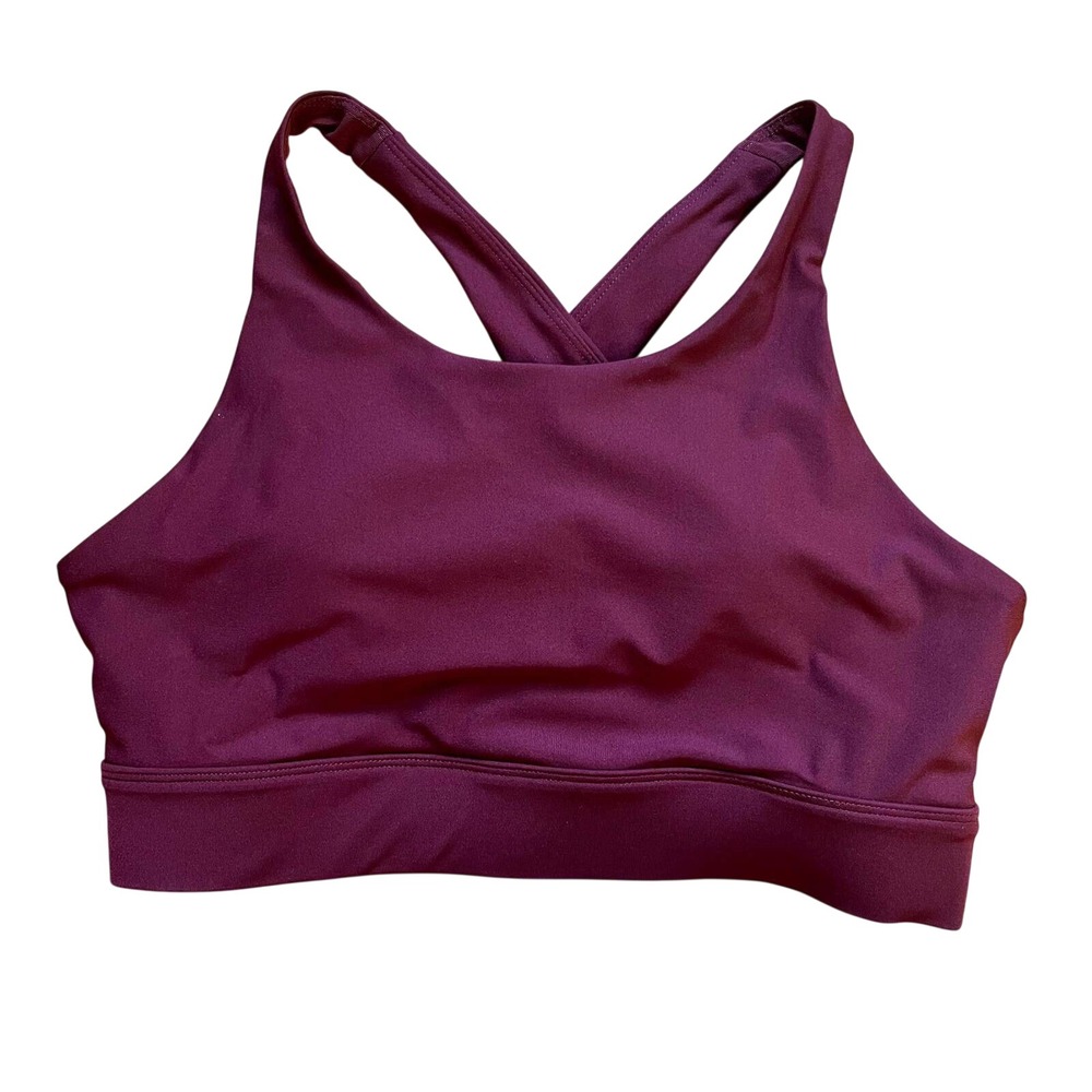 Fabletics Burgundy Crossover Back Sports Bra Medium Activewear Gym Sport Workout